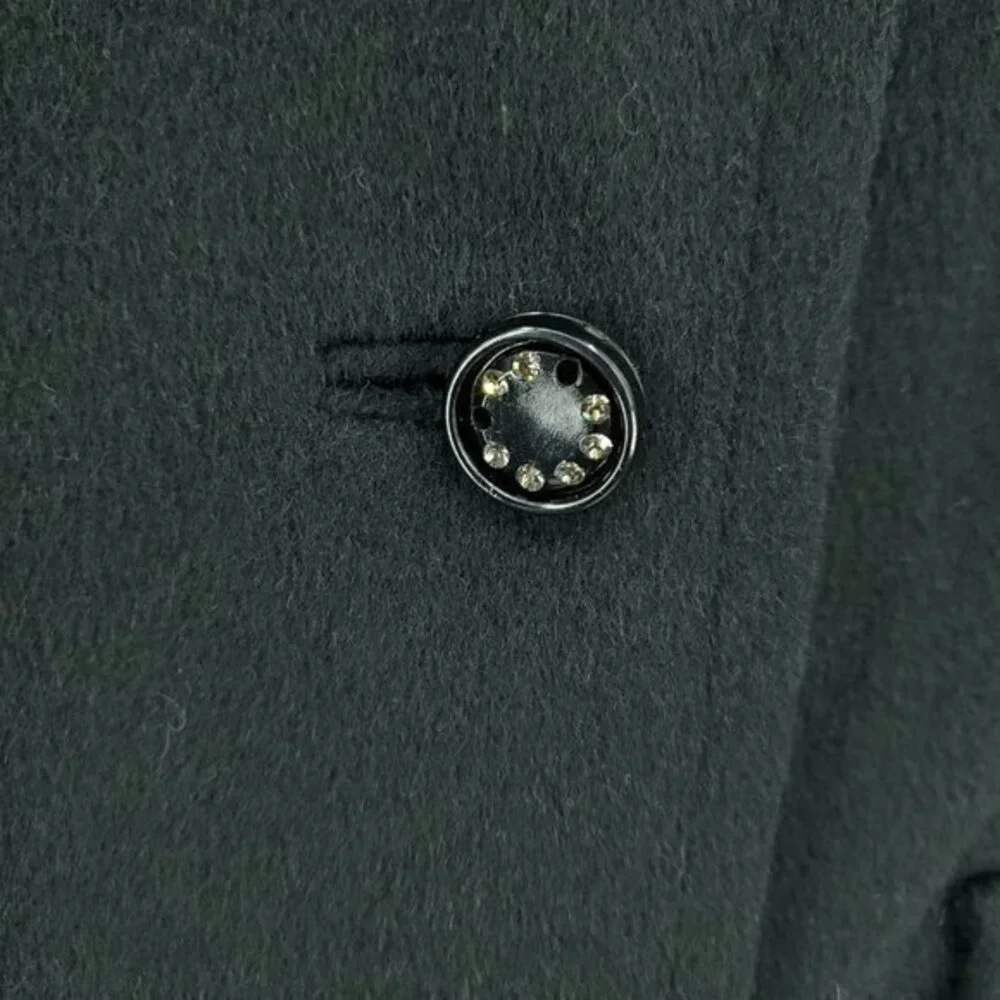 Vintage 100% Baby Llama Pea Coat 10/L Black